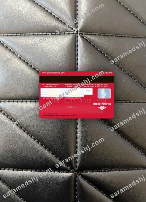 USA Bank of America Visa signature card photolook back